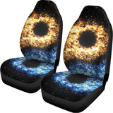 Fire And Ice Sparkle Yin Yang Print Universal Fit Car Seat Covers 102422