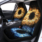 Fire And Ice Sparkle Yin Yang Print Universal Fit Car Seat Covers 102422
