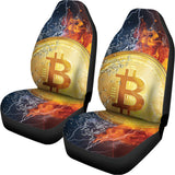 Fire And Water Bitcoin Print Universal Fit Car Seat Covers 102422