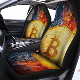 Fire And Water Bitcoin Print Universal Fit Car Seat Covers 102422