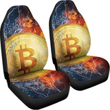 Fire And Water Bitcoin Print Universal Fit Car Seat Covers 102422