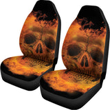 Fire Skull Print Universal Fit Car Seat Covers 102422