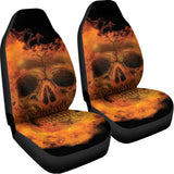 Fire Skull Print Universal Fit Car Seat Covers 102422