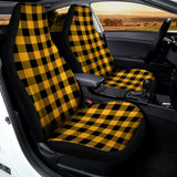 Fire Yellow Buffalo Check Pattern Print Universal Fit Car Seat Covers 102422