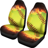 Fireball Softball Print Universal Fit Car Seat Covers 102422