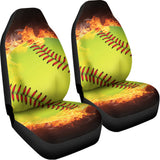 Fireball Softball Print Universal Fit Car Seat Covers 102422