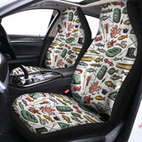 Fishing Equipment Pattern Print Universal Fit Car Seat Covers 102422