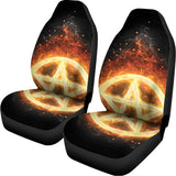 Flame Pentagram Print Universal Fit Car Seat Covers 102422