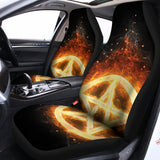 Flame Pentagram Print Universal Fit Car Seat Covers 102422