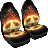 Flame Pentagram Print Universal Fit Car Seat Covers 102422