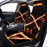 Flame Satanic Pentagram Print Universal Fit Car Seat Covers 102422