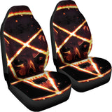 Flame Satanic Pentagram Print Universal Fit Car Seat Covers 102422