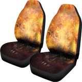 Flaming Demon Skull Print Universal Fit Car Seat Covers 102422