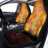Flaming Demon Skull Print Universal Fit Car Seat Covers 102422