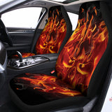 Flaming Evil Skull Print Universal Fit Car Seat Covers 102422
