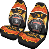 Flaming Firefighter Emblem Print Universal Fit Car Seat Covers 102422