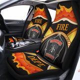 Flaming Firefighter Emblem Print Universal Fit Car Seat Covers 102422