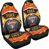 Flaming Firefighter Emblem Print Universal Fit Car Seat Covers 102422