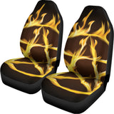 Flaming Pentagram Symbol Print Universal Fit Car Seat Covers 102422