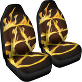 Flaming Pentagram Symbol Print Universal Fit Car Seat Covers 102422