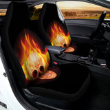 Flaming Skull With Fire Wings Print Universal Fit Car Seat Covers 102422