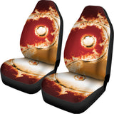 Flaming Yin Yang Print Universal Fit Car Seat Covers 102422