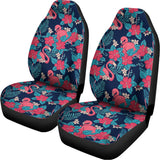 Flamingo And Hawaiian Floral Print Universal Fit Car Seat Covers 102422