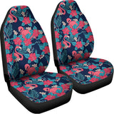 Flamingo And Hawaiian Floral Print Universal Fit Car Seat Covers 102422