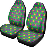 Fleur-De-Lis Mardi Gras Pattern Print Universal Fit Car Seat Covers 102422