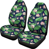 Flower And Leaf Lotus Pattern Print Universal Fit Car Seat Covers 102422