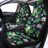 Flower And Leaf Lotus Pattern Print Universal Fit Car Seat Covers 102422