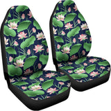 Flower And Leaf Lotus Pattern Print Universal Fit Car Seat Covers 102422