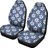 Flower Denim Jeans Pattern Print Universal Fit Car Seat Covers 102422