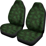 Forest Green Cannabis Leaf Print Universal Fit Car Seat Covers 102422