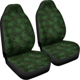Forest Green Cannabis Leaf Print Universal Fit Car Seat Covers 102422