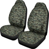 Forest Green Digital Camo Pattern Print Universal Fit Car Seat Covers 102422
