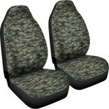 Forest Green Digital Camo Pattern Print Universal Fit Car Seat Covers 102422