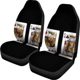 Four Kings Playing Cards Print Universal Fit Car Seat Covers 102422