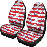 Fourth of July USA Star Pattern Print Universal Fit Car Seat Covers 102422