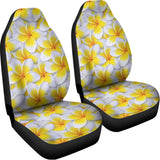 Frangipani Flower Print Universal Fit Car Seat Covers 102422