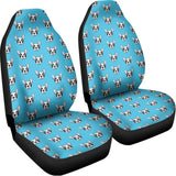 French Bulldog Faces Pattern Print Universal Fit Car Seat Covers 102422