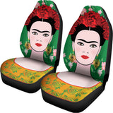 Frida Kahlo And Pink Floral Print Universal Fit Car Seat Covers 102422