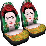 Frida Kahlo And Pink Floral Print Universal Fit Car Seat Covers 102422