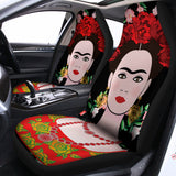 Frida Kahlo And Pink Flower Print Universal Fit Car Seat Covers 102422