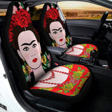 Frida Kahlo And Pink Flower Print Universal Fit Car Seat Covers 102422