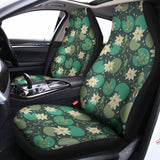 Frogs And Water Lilies Pattern Print Universal Fit Car Seat Covers 102422