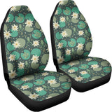 Frogs And Water Lilies Pattern Print Universal Fit Car Seat Covers 102422