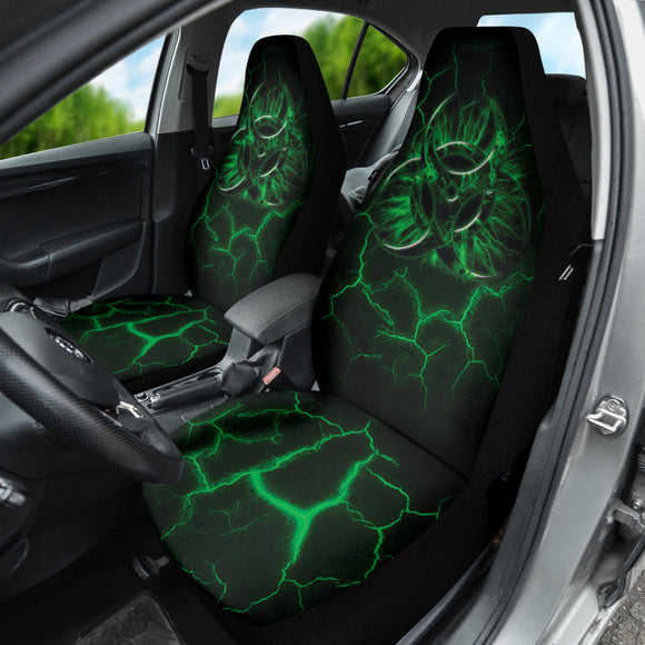 Biohazard Green Neon Crack Car Seat Covers 212101