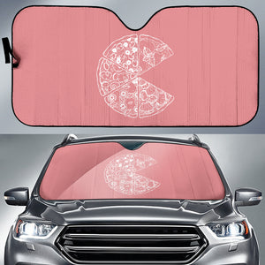 Pizza Pattern Design Pink Background Car Auto Sun Shades 213101