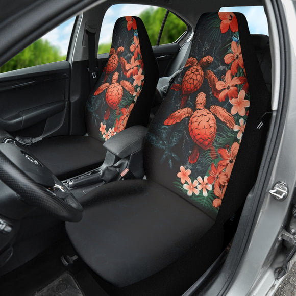 Amazing Kanaka Maoli Hawaiian Sea Turtle Tropical Hibiscus And Plumeria Flower Car Seat Covers 212901